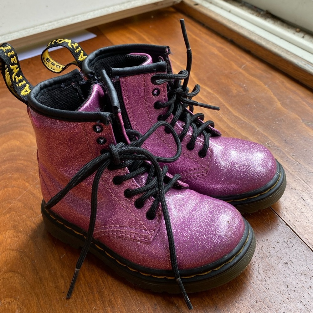 Purple Glitter Toddler Doc Martens size 7